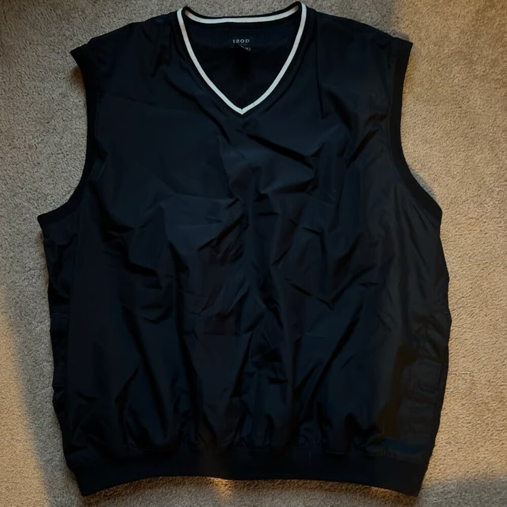 Izod Men’s Black Golf Pullover Vest‎ Size XL
